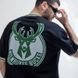 Футболка в бейсбольном стиле с логотипом Milwaukee Bucks на пуговицах, чёрная, мужская S 140195 140195 фото 4