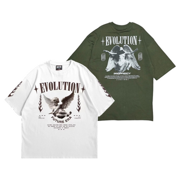 Парні футболки Evolution angel з принтом ангела і написом, унісекс Білий S + Білий S 140403 + 140403 140403+140407 фото