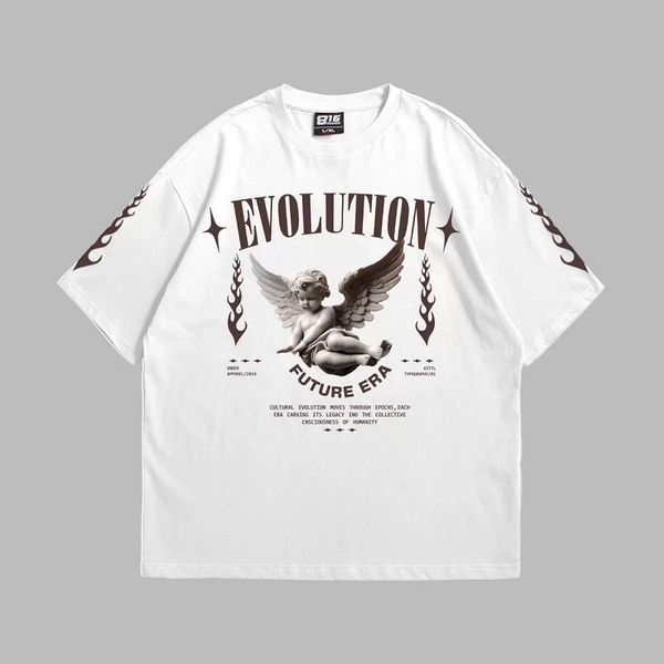 Парні футболки Evolution angel з принтом ангела і написом, унісекс Білий S + Білий S 140403 + 140403 140403+140407 фото