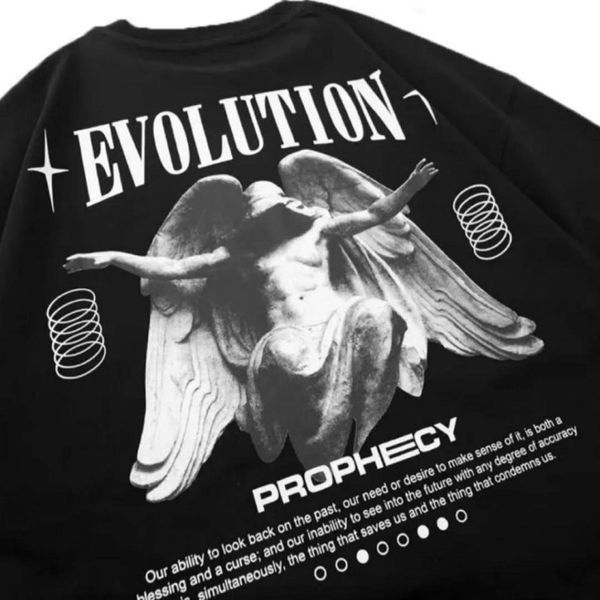 Футболка Evolution чорна з білим написом, чорна, унісекс S-M 8880000000970 фото