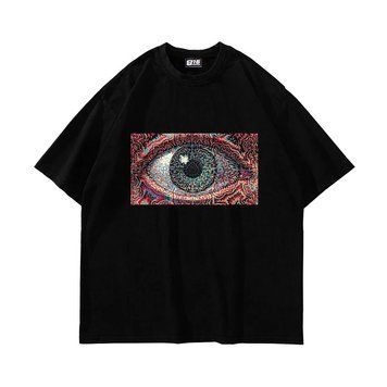 Футболка Big eye с психоделическим принтом глаза, чёрная, унисекс S 140355 140355 фото