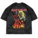 Футболка Iron Maiden з вогненним принтом "The Number of the Beast" виварена, графітова, унісекс, ONE SIZE, 140063 140063 фото 1