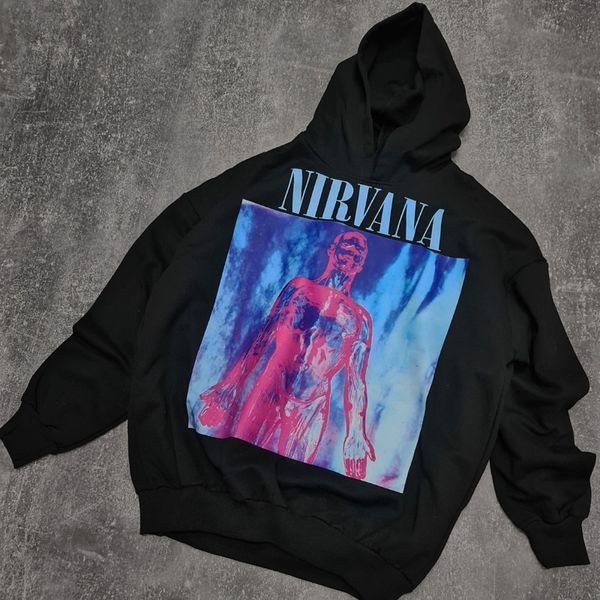 Худи NIRVANA MAN, черное с неоновым принтом S 140214 фото