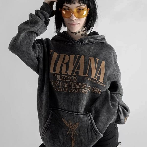 Худи Nirvana с коричневым принтом In Utero, вываренное, унисекс S-M 140215 140215 фото