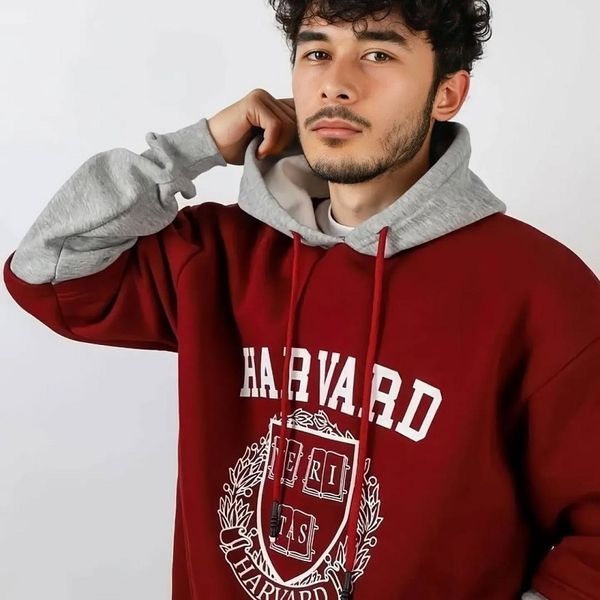 Худі Harvard з гербом університету, бордово-сіре, унісекс S 140217 140217 фото