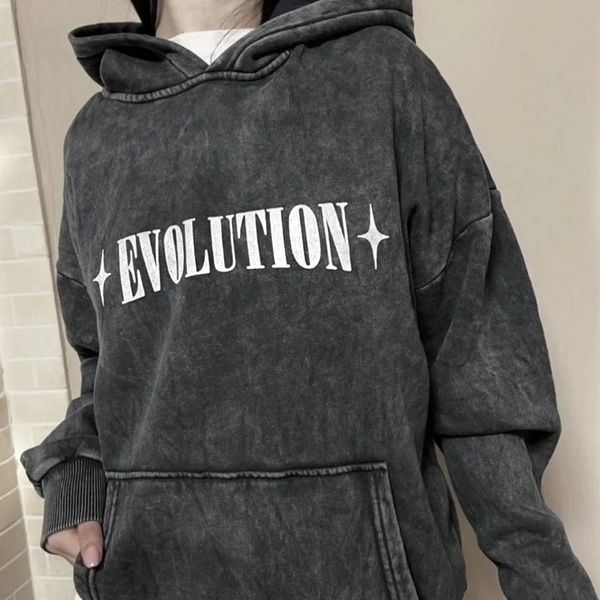 Парні худі з ангелом та написом "Evolution", виварене, унісекс Темно-сірий S + Темно-сірий S 140226 + 140226 140226+140227 фото