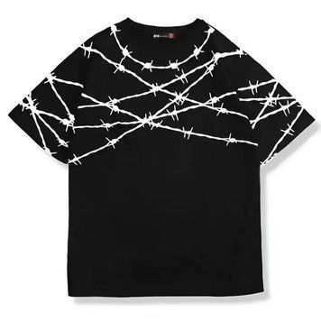 Футболка BARBWIRE с принтом колючей проволоки, чёрная, унисекс S 140175 140175 фото