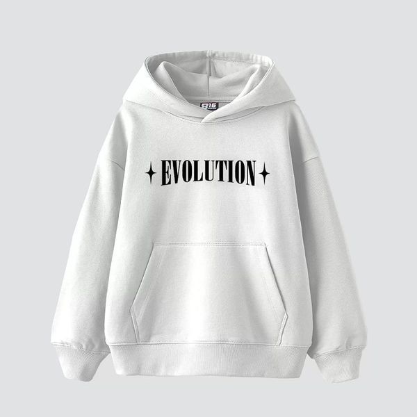Парні худі з ангелом та написом "Evolution", унісекс Білий S + Білий S 140225 + 140225 140225+140226 фото