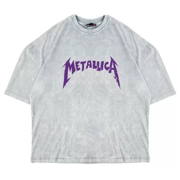 Футболка Metallica з фіолетовим принтом "Скелет на хот-роді", світло-сіра, унісекс, ONE SIZE, 140075 140075 фото