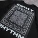 Футболка з принтом бандани і написом "ENTITY RHYTHM", чорна, унісекс S-M 140375 140375 фото 5