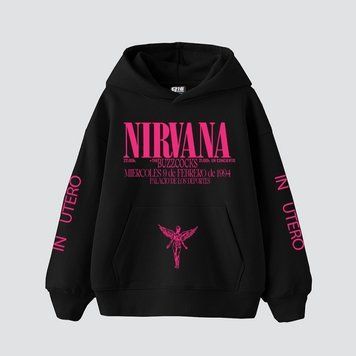 Худі Nirvana з рожево-анатомічним принтом, чорне, унісекс S-M 8880000001005 фото