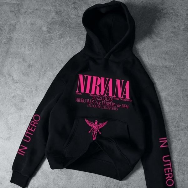 Худі Nirvana з рожево-анатомічним принтом, чорне, унісекс S-M 8880000001005 фото