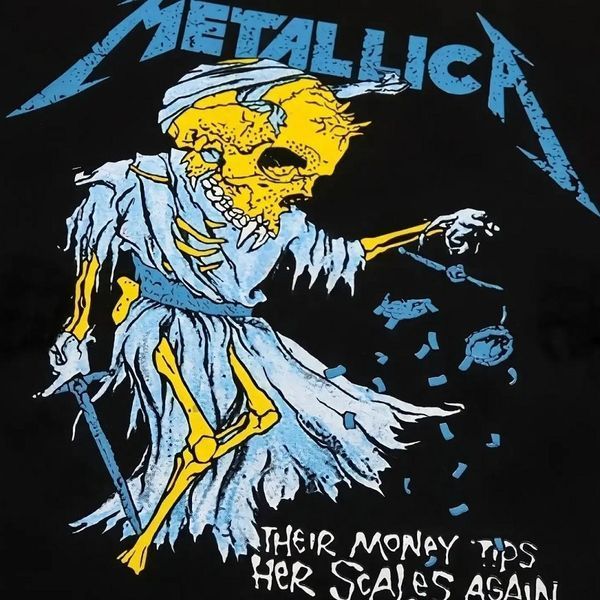 Футболка METALLICA, чорна з блакитним принтом S 140079 фото