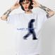 Футболка Lost Souls, белая с черно-голубым принтом унисекс L-XL 140429 140429 фото 6