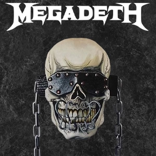 Футболка Megadeth з черепом в кайданах, виварена, графіт, унісекс ONE SIZE 140431 140431 фото