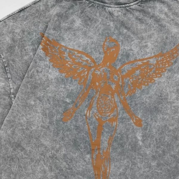 Парні футболки Nirvana з коричневим вінтажним принтом, унісекс Світло-сірий S + Світло-сірий S 140099 + 140099 140099+140103 фото