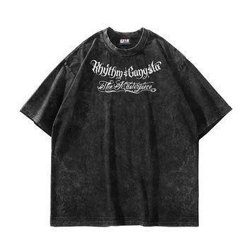 Футболка Rhythm Gangsta с готическим принтом, вываренная чёрная, унисекс ONE SIZE 140451 140451 фото