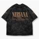 Футболка Nirvana з коричневим концертним принтом, виварена темно-сіра, унісекс, ONE SIZE 140103 140103 фото 1